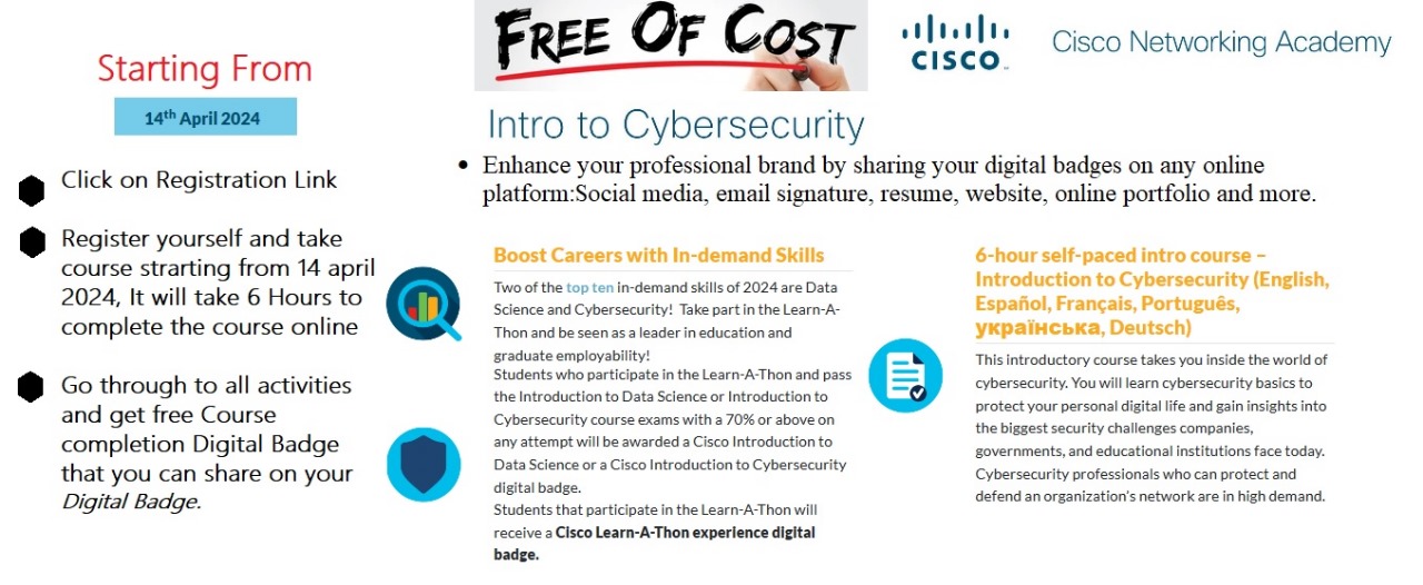 Free of Cost Course for Students by Cisco System Inc USA